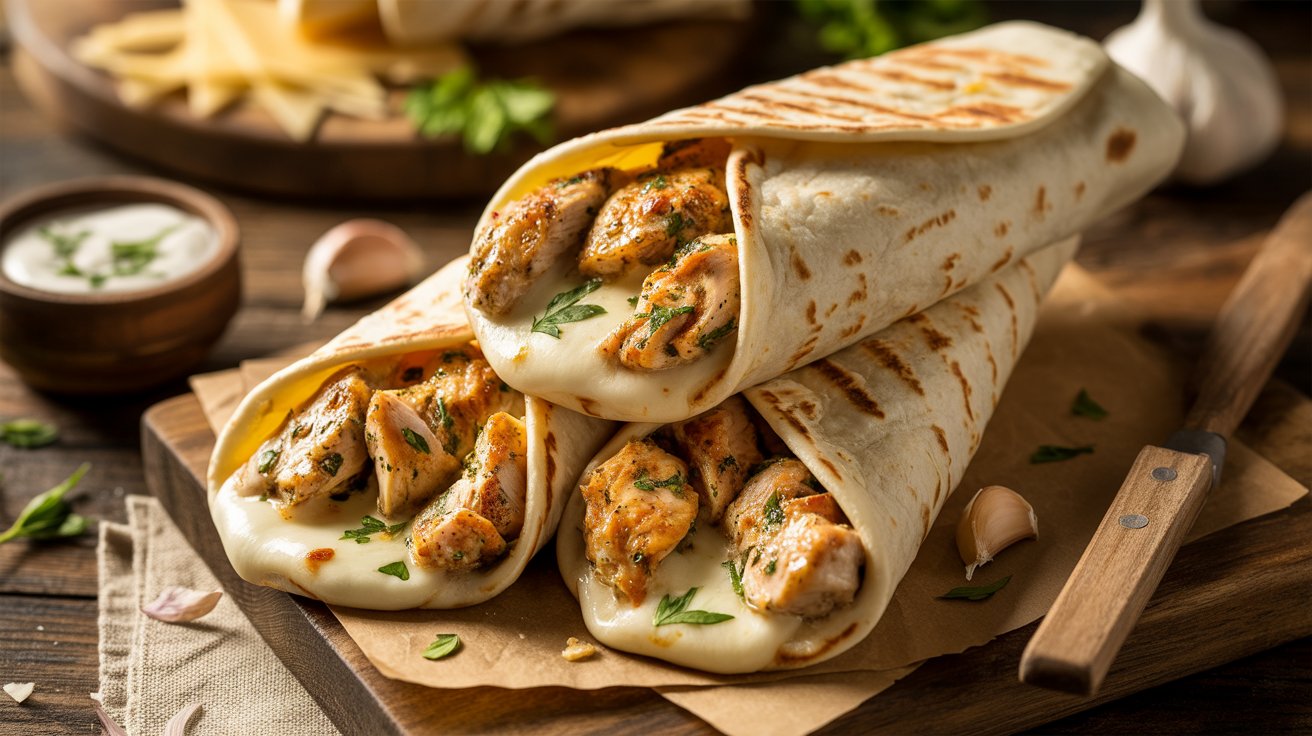 Cheesy Garlic Chicken Wraps for Quick Meals